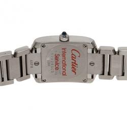 Pre Owned Cartier Silver Stainless Steel Tank Francaise Women's Wristwatch 20MM