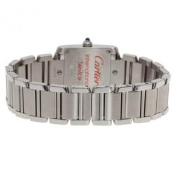 Pre Owned Cartier Silver Stainless Steel Tank Francaise Women's Wristwatch 20MM