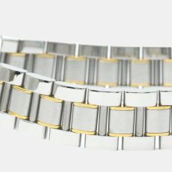 Pre Owned Cartier Silver Yellow Gold Plated Stainless Steel Must 21 de Cartier W10073R6 Quartz Women's Wristwatch 28 mm