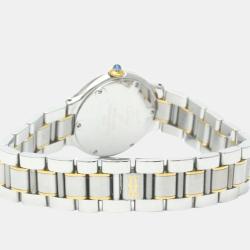 Pre Owned Cartier Silver Yellow Gold Plated Stainless Steel Must 21 de Cartier W10073R6 Quartz Women's Wristwatch 28 mm