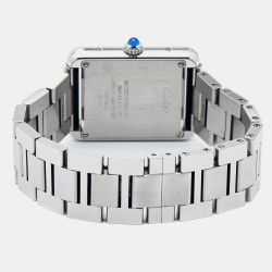 Pre Owned Cartier Silver Stainless Steel Tank Solo W5200013 Women's Wristwatch 24 mm