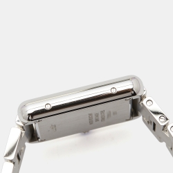Pre Owned Cartier Silver Stainless Steel Tank Solo W5200013 Women's Wristwatch 24 mm