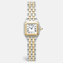 مملوكة مسبقًا Cartier Silver 18k Yellow Gold Stainless Steel Panthère de Cartier W2PN0006 Women's Wristwatch 22 mm