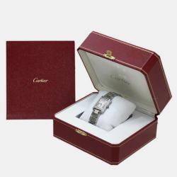 Cartier Pink Stainless Steel  Tank Solo W5200013 Quartz Women's Wristwatch 28mm