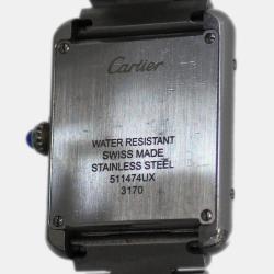 Cartier Pink Stainless Steel  Tank Solo W5200013 Quartz Women's Wristwatch 28mm