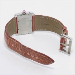 Cartier Pink Shell Stainless Steel Tank Divan W6301455 Women's Wristwatch 31mm