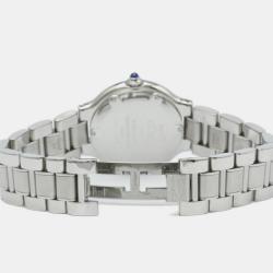 مملوكة مسبقًا Cartier Silver Stainless Steel Must 21 Quartz Women's Wristwatch 28 mm