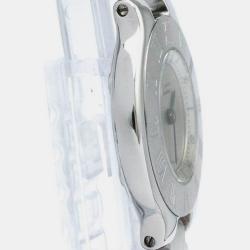 مملوكة مسبقًا Cartier Silver Stainless Steel Must 21 Quartz Women's Wristwatch 28 mm