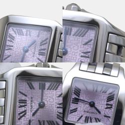 Cartier Pink Stainless Steel Santos W2510002 Quartz Women's Wristwatch 20 mm