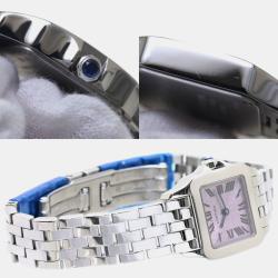 Cartier Pink Stainless Steel Santos W2510002 Quartz Women's Wristwatch 20 mm