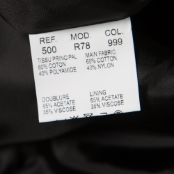 Pre Owned Carven Black Metallic Noir Cotton Blend Textured V Neck Cocktail Dress M