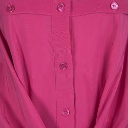 Carven Pink Contrast Collar Front Tie Detail Sleeveless Dress S