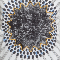 Pre Owned Carven Grey Jungle Print Embroidered Dotted T-Shirt S