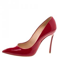Pre Owned Casadei Red Patent Tiffany Pointed Toe Pumps Size 40