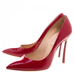 Pre Owned Casadei Red Patent Tiffany Pointed Toe Pumps Size 40
