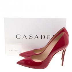 Pre Owned Casadei Red Patent Tiffany Pointed Toe Pumps Size 40