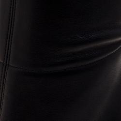 Pre Owned Casadei Black Leather Tango Over The Knee Pointed Toe Boots Size 36