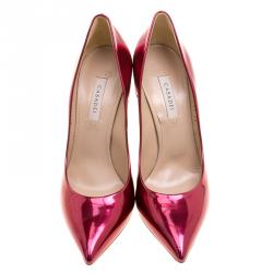 Pre Owned Casadei Metallic Red Candylux Pointed Toe Pumps Size 38
