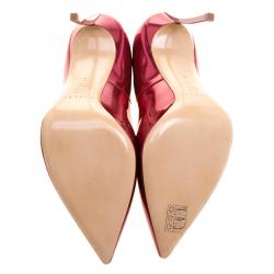 Pre Owned Casadei Metallic Red Candylux Pointed Toe Pumps Size 38