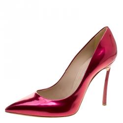 Pre Owned Casadei Metallic Red Candylux Pointed Toe Pumps Size 38