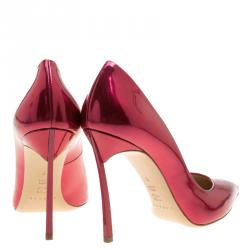 Pre Owned Casadei Metallic Red Candylux Pointed Toe Pumps Size 38