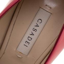 Pre Owned Casadei Metallic Red Candylux Pointed Toe Pumps Size 38
