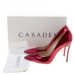 Pre Owned Casadei Metallic Red Candylux Pointed Toe Pumps Size 38
