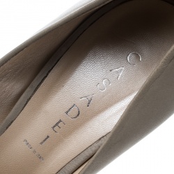 Pre Owned Casadei Grey Leather Platform Pumps Size 39