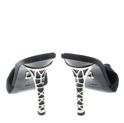 Pre Owned Casadei Black Satin Pointed Toe Mule Sandals Size 39