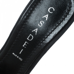 Pre Owned Casadei Black Satin Pointed Toe Mule Sandals Size 39