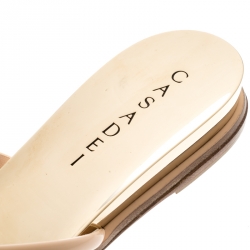 Pre Owned Casadei Blush Pink Patent Leather Crystal Toe Ring Sandals Size 39