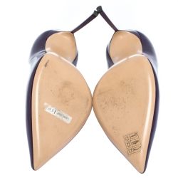 Pre Owned Casadei Purple Patent Leather Pointed Toe Pumps Size 40.5