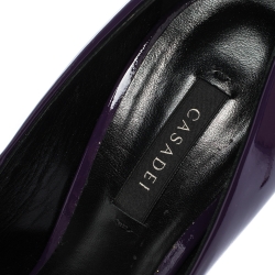 Pre Owned Casadei Purple Patent Leather Pointed Toe Pumps Size 40.5