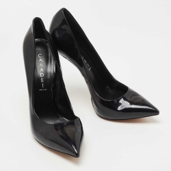 Pre Owned Casadei Black Patent Leather Blade Pumps Size 41