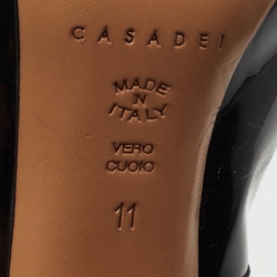 Pre Owned Casadei Black Patent Leather Blade Pumps Size 41