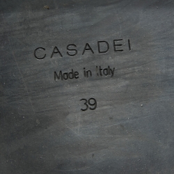 Pre Owned Casadei Black Leather Chain Detail Ankle Boots Size 39