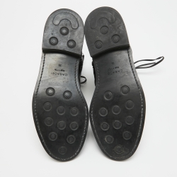 Pre Owned Casadei Black Leather Chain Detail Ankle Boots Size 39