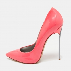 Neon Pink Patent Leather Pointed Toe Pumps
