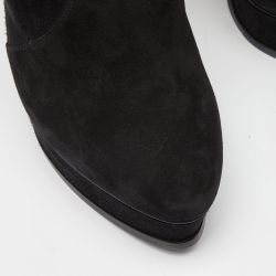 Pre Owned Casadei Black Suede Over The Knee Length Platform Boots Size 40