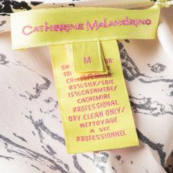 Catherine Malandrino Rose Pink Printed Silk Open Back Mirna Blouse M