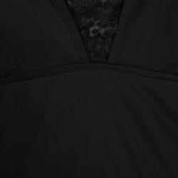 Pre Owned Catherine Malandrino Black Contrast Pintuck Detail Sleeveless Dress M