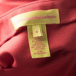 Catherine Malandrino Red Draped Pintuck Detail Sleeveless Dress XS