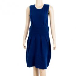 Pre Owned Catherine Malandrino Pointelle Ribbed Knit Dress L