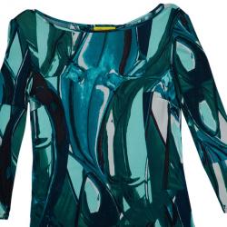 مملوكة مسبقًا فستان كاثرين مالاندرينو نقش تجريدي أخضر M