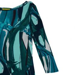 Pre Owned Catherine Malandrino Printed Long Sleeve Dress M