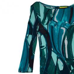 Pre Owned Catherine Malandrino Printed Long Sleeve Dress M