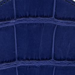 Pre Owned Celine Blue Croc Embossed Round Zip Coin Purse