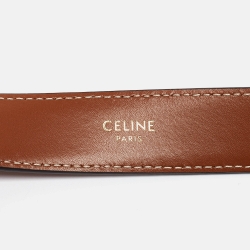 Celine Brown Leather Macadam Buckle Belt 90CM