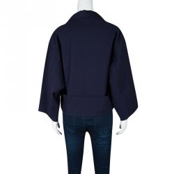 Celine Navy Blue Cotton Oversized Cropped Box Jacket S