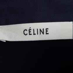 Celine Navy Blue Cotton Oversized Cropped Box Jacket S